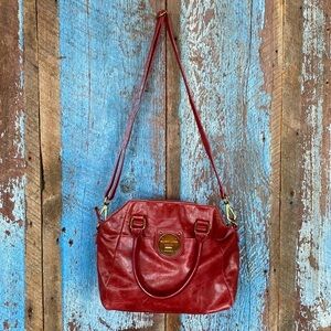 Elliott Lucca Red Leather Purse with Adjustable Shoulder Strap